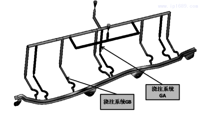 圖 4 獨立式雙澆注系統 ( PP 注塑段)